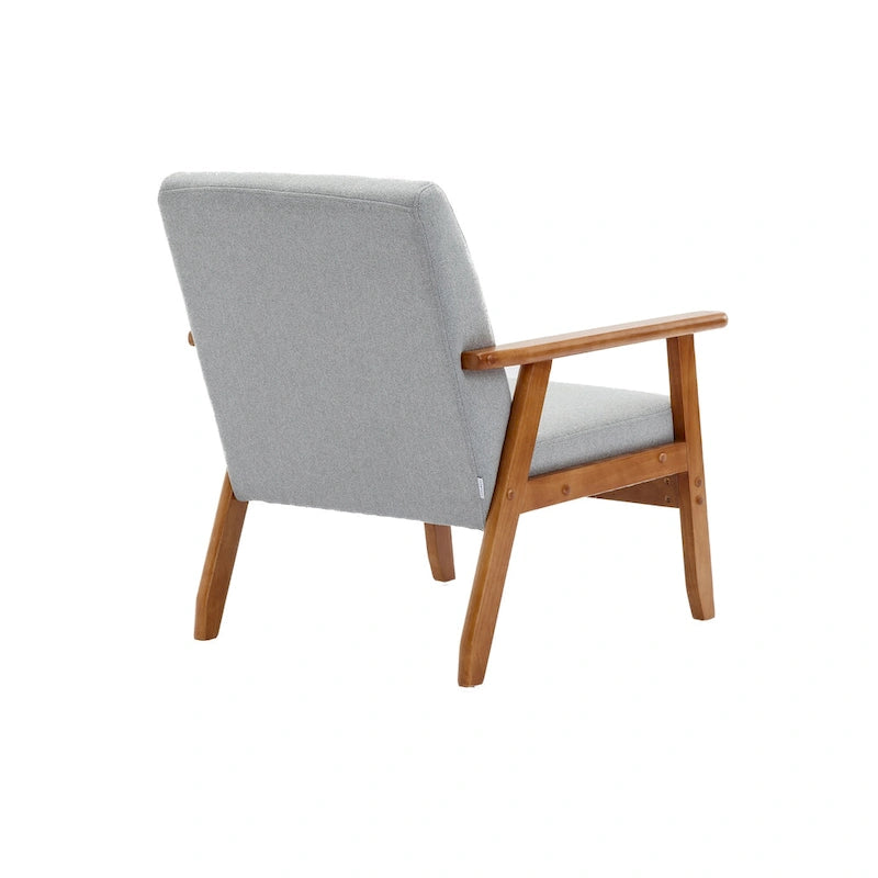 Chaise d’appoint en bois massif moderne du milieu du siècle pour salon, chambre ou studio