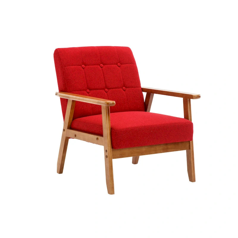 Chaise d’appoint en bois massif moderne du milieu du siècle pour salon, chambre ou studio