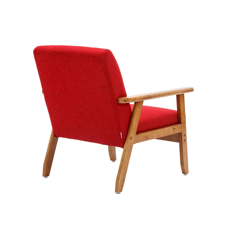 Chaise d’appoint en bois massif moderne du milieu du siècle pour salon, chambre ou studio