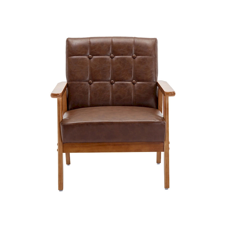 Chaise d’appoint en bois massif moderne du milieu du siècle pour salon, chambre ou studio