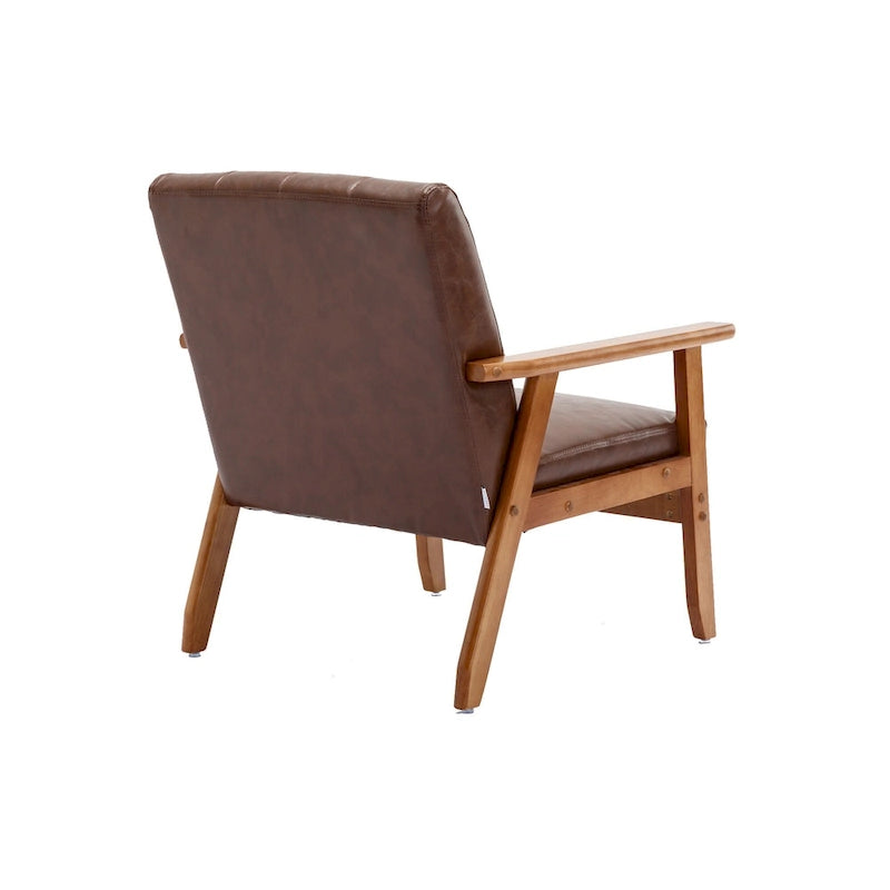 Chaise d’appoint en bois massif moderne du milieu du siècle pour salon, chambre ou studio