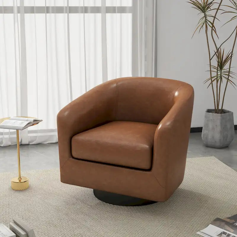 Moderne drehbare Akzentsessel mit 360°-Funktion, Sessel mit Schalenform und Armlehnen