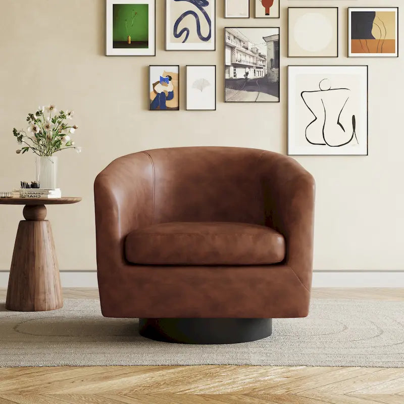Moderne drehbare Akzentsessel mit 360°-Funktion, Sessel mit Schalenform und Armlehnen