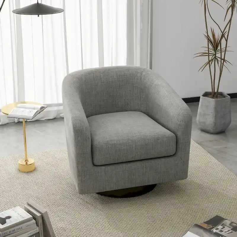 Moderne drehbare Akzentsessel mit 360°-Funktion, Sessel mit Schalenform und Armlehnen