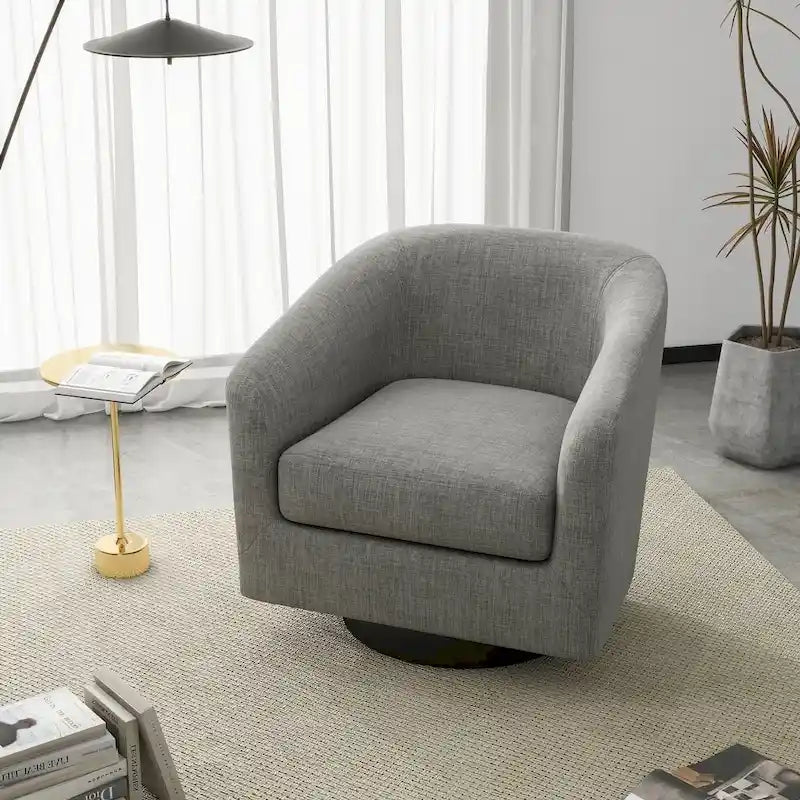 Moderne drehbare Akzentsessel mit 360°-Funktion, Sessel mit Schalenform und Armlehnen
