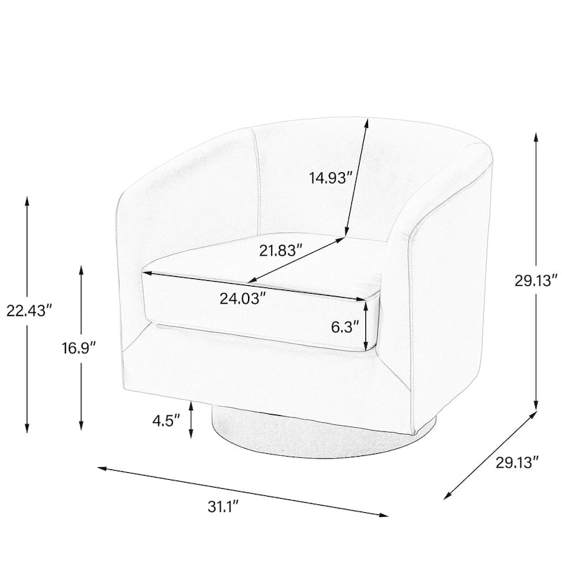 Moderne drehbare Akzentsessel mit 360°-Funktion, Sessel mit Schalenform und Armlehnen