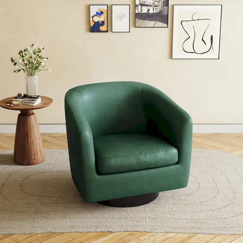 Moderne drehbare Akzentsessel mit 360°-Funktion, Sessel mit Schalenform und Armlehnen
