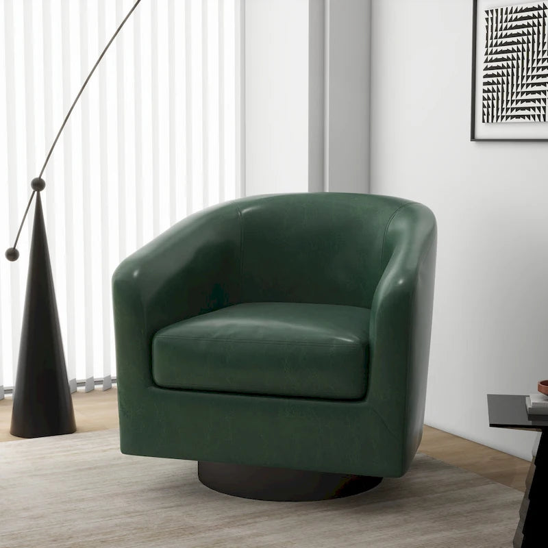 Moderne drehbare Akzentsessel mit 360°-Funktion, Sessel mit Schalenform und Armlehnen