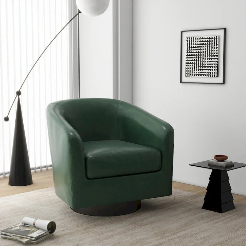 Moderne drehbare Akzentsessel mit 360°-Funktion, Sessel mit Schalenform und Armlehnen