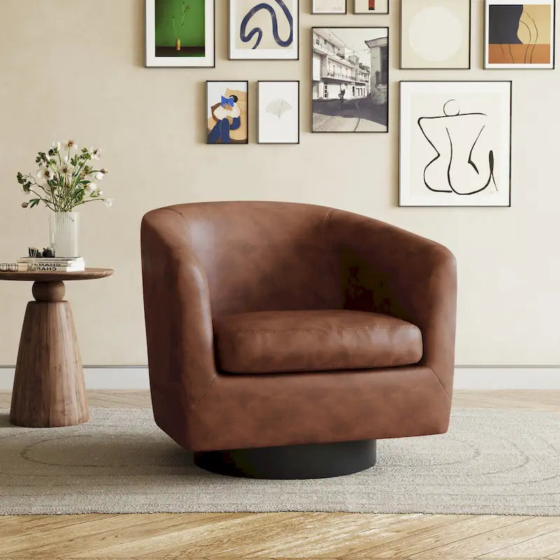 Moderne drehbare Akzentsessel mit 360°-Funktion, Sessel mit Schalenform und Armlehnen