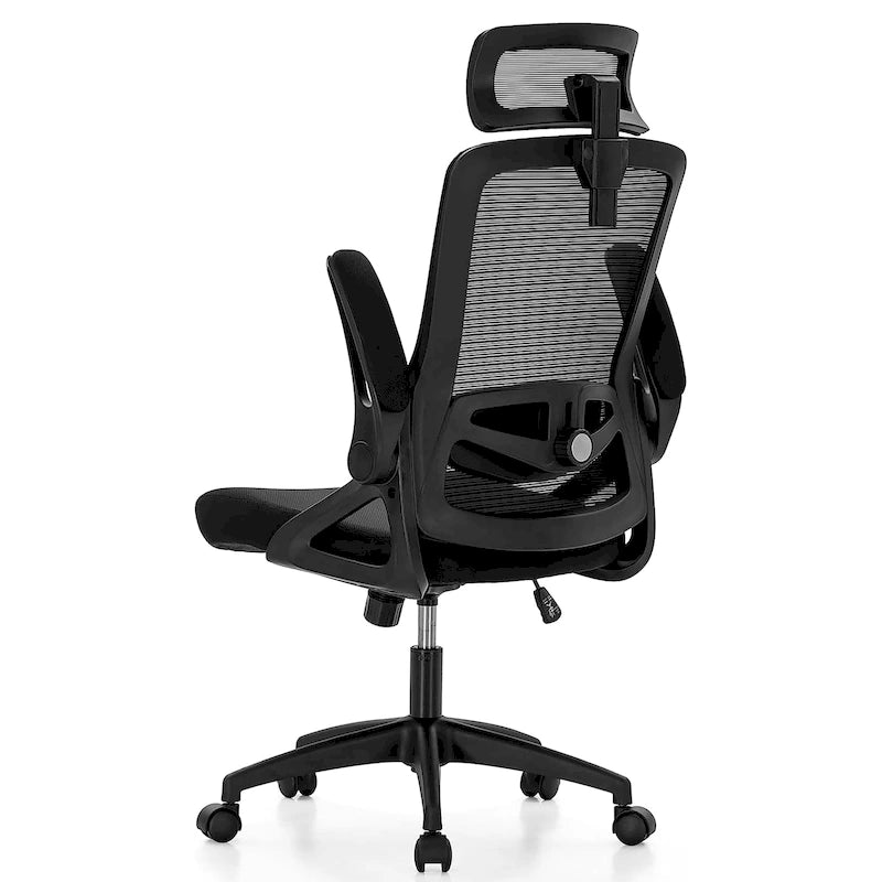 Silla ergonómica de escritorio para oficina con respaldo alto de malla, giratoria 360°, para computadora y ejecutivos