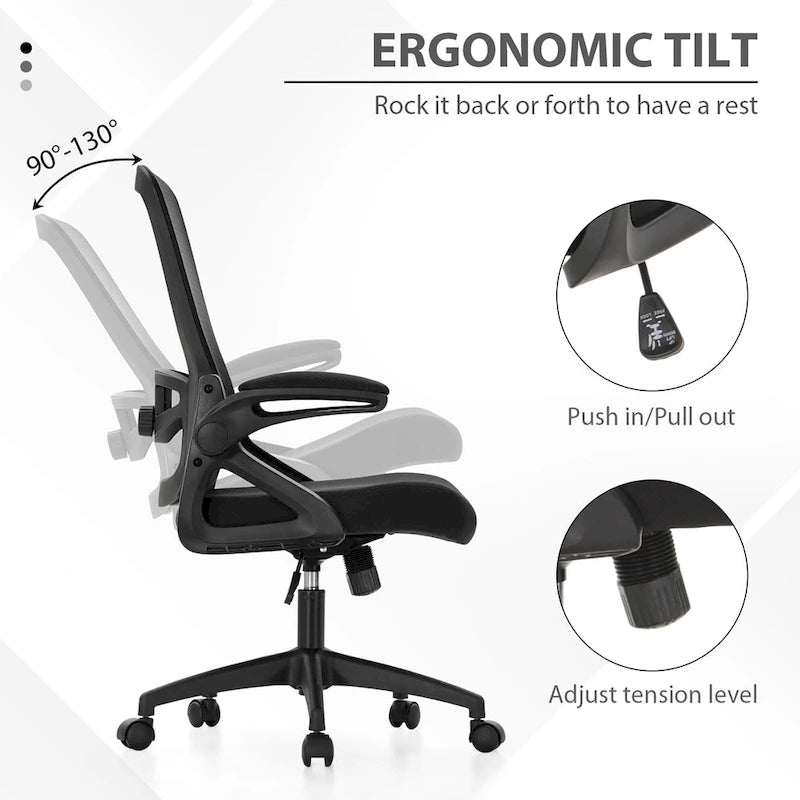 Silla ergonómica de escritorio para oficina con respaldo alto de malla, giratoria 360°, para computadora y ejecutivos
