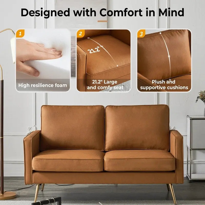 Modernes 56-Zoll-Zweisitzersofa