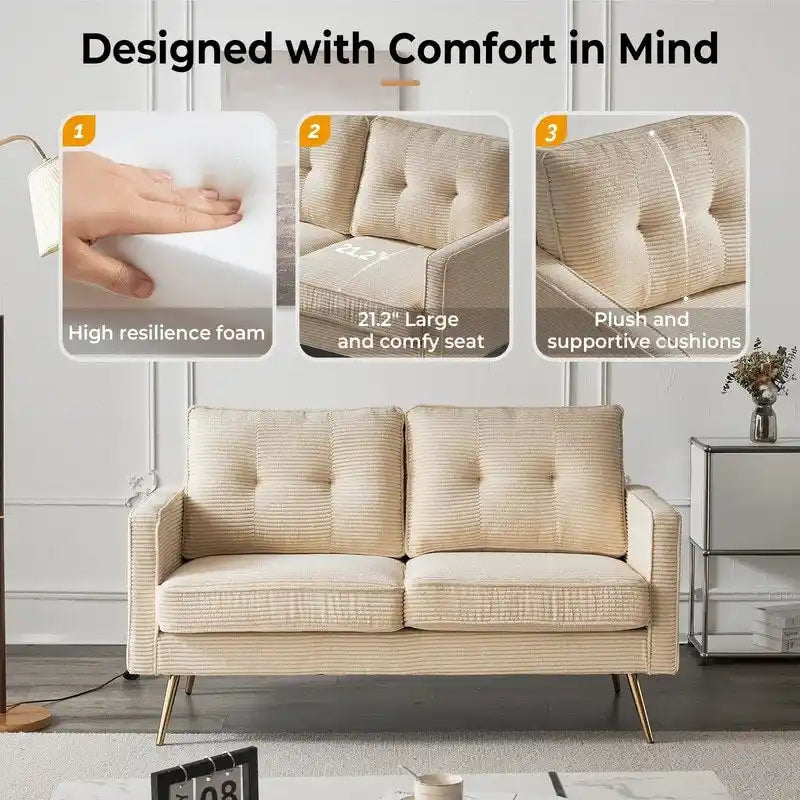 Modernes 56-Zoll-Zweisitzersofa