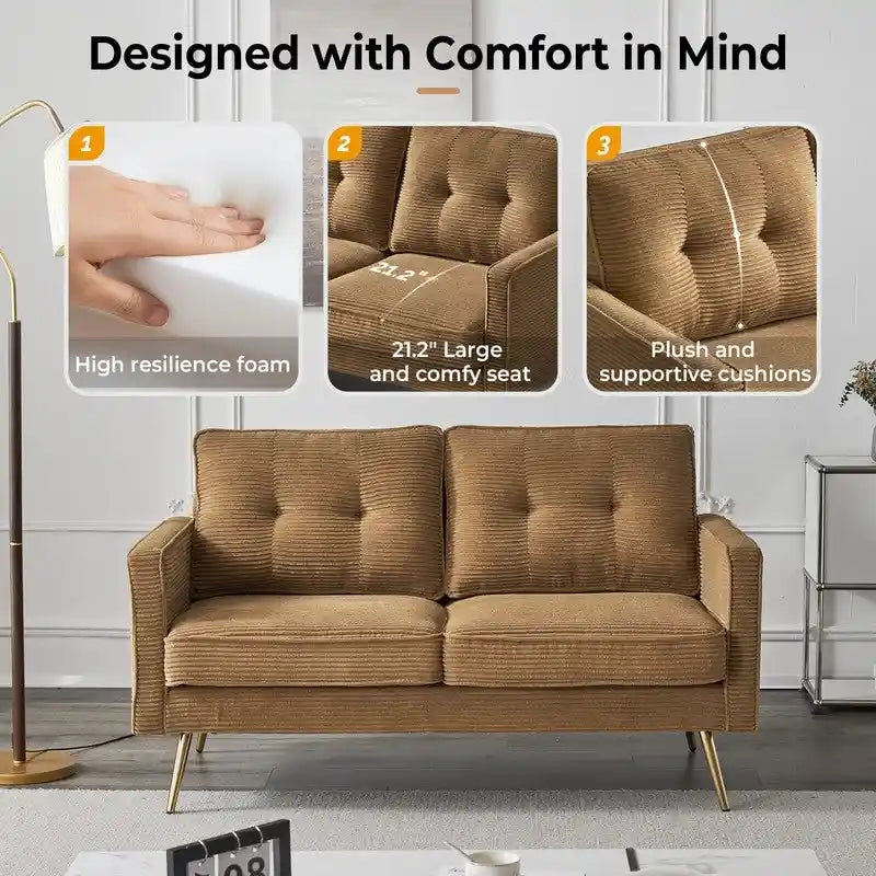 Modernes 56-Zoll-Zweisitzersofa
