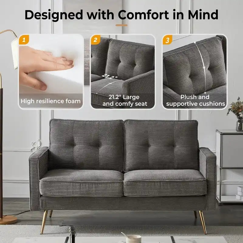 Modernes 56-Zoll-Zweisitzersofa