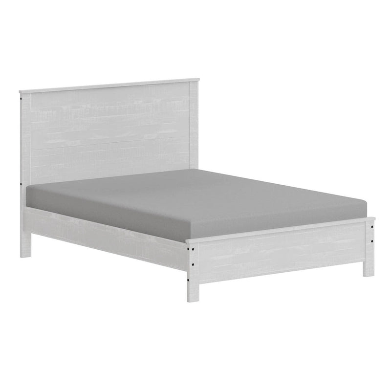 Estructura de cama de madera maciza tamaño matrimonial (con cabecero)