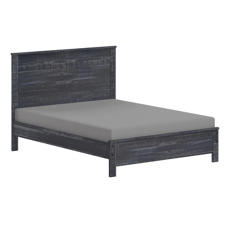 Estructura de cama de madera maciza tamaño matrimonial (con cabecero)