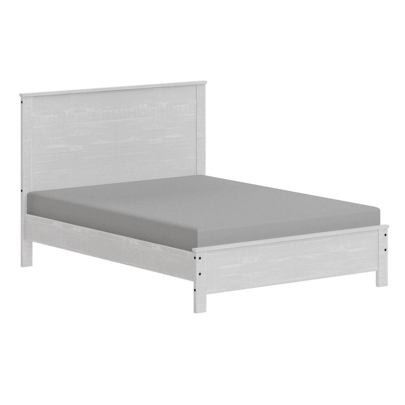 Estructura de cama de madera maciza tamaño matrimonial (con cabecero)