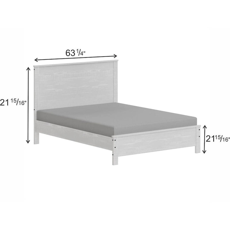 Estructura de cama de madera maciza tamaño matrimonial (con cabecero)