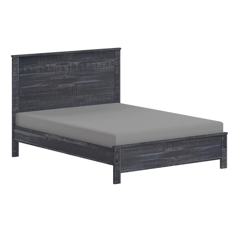Estructura de cama de madera maciza tamaño matrimonial (con cabecero)