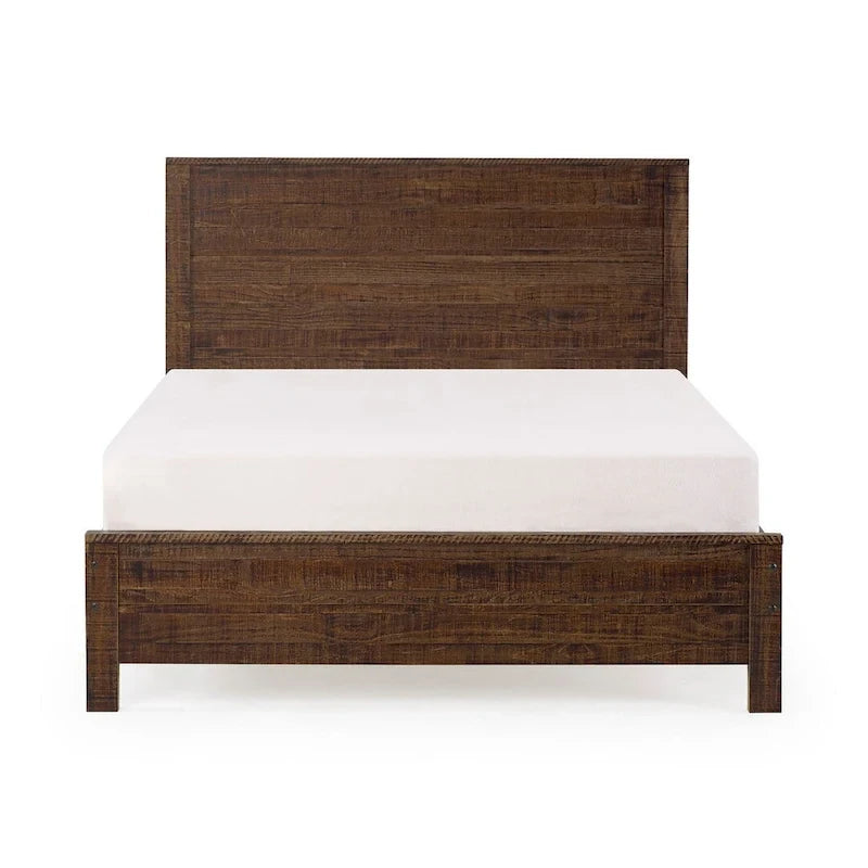 Estructura de cama de madera maciza tamaño matrimonial (con cabecero)