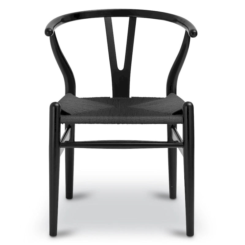 Sillas tejidas con estructura de madera maciza (juego de 2)