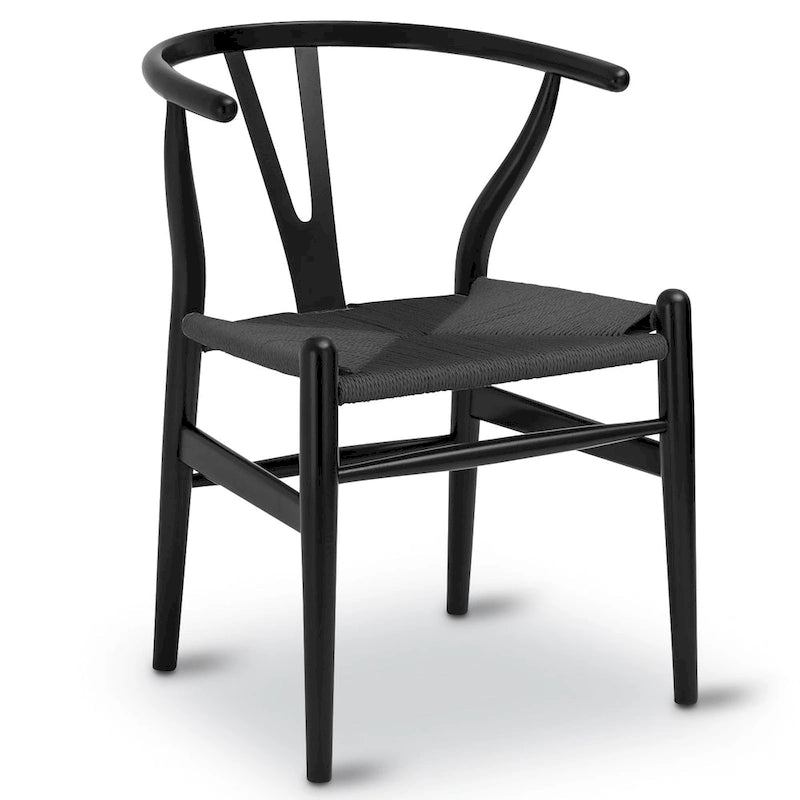 Sillas tejidas con estructura de madera maciza (juego de 2)