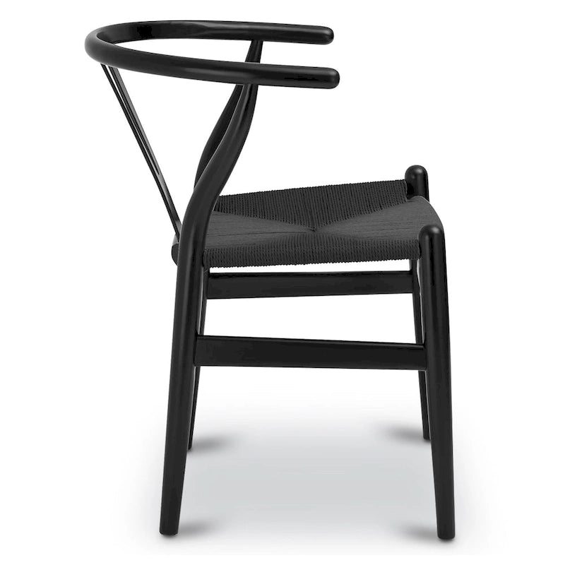 Sillas tejidas con estructura de madera maciza (juego de 2)