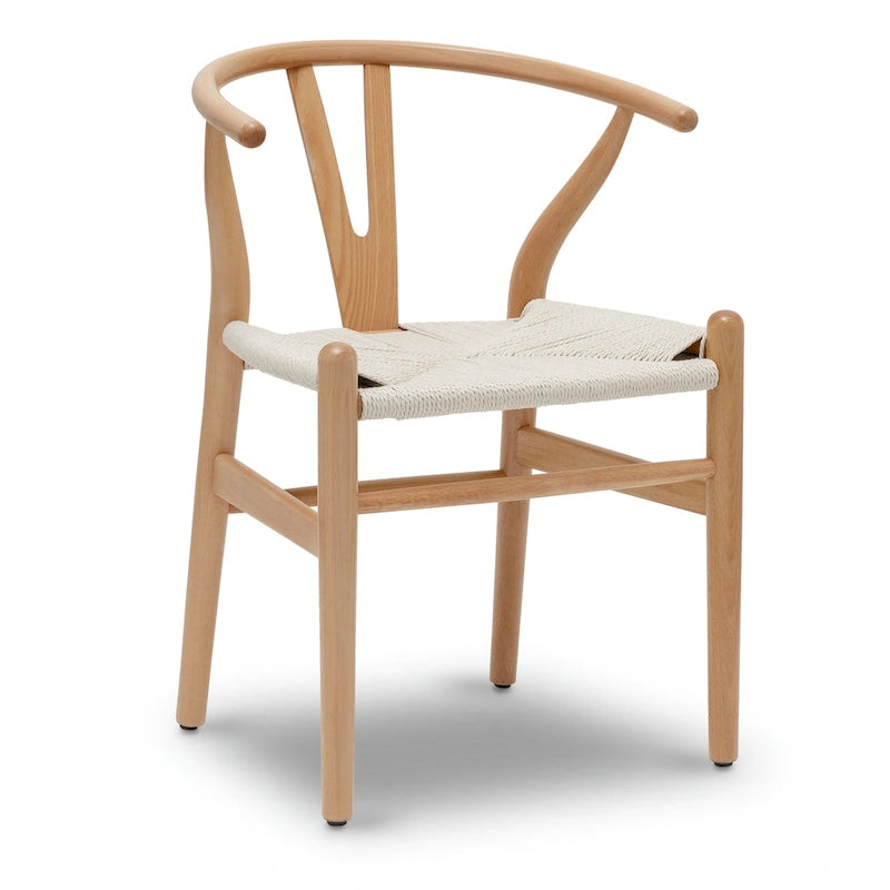 Sillas tejidas con estructura de madera maciza (juego de 2)