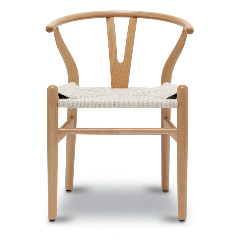 Sillas tejidas con estructura de madera maciza (juego de 2)