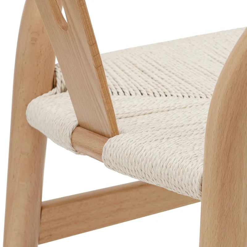 Sillas tejidas con estructura de madera maciza (juego de 2)