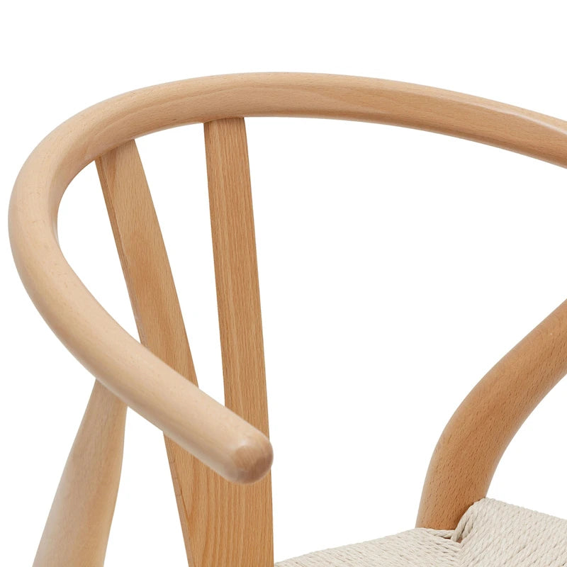 Sillas tejidas con estructura de madera maciza (juego de 2)