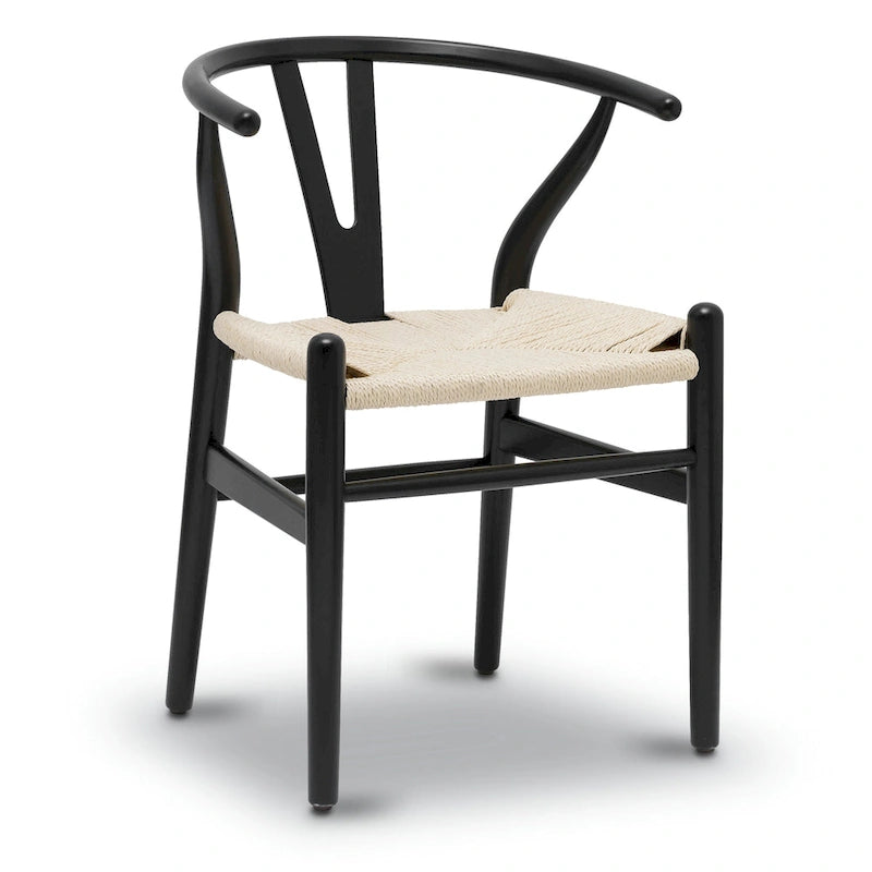 Sillas tejidas con estructura de madera maciza (juego de 2)