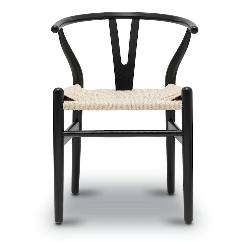 Sillas tejidas con estructura de madera maciza (juego de 2)