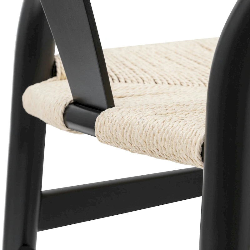 Sillas tejidas con estructura de madera maciza (juego de 2)