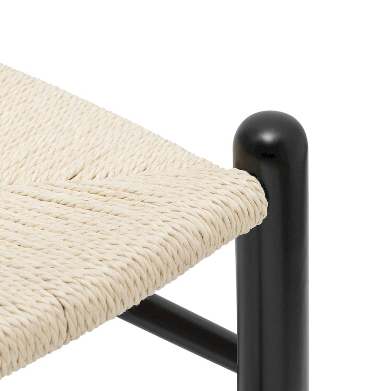 Sillas tejidas con estructura de madera maciza (juego de 2)