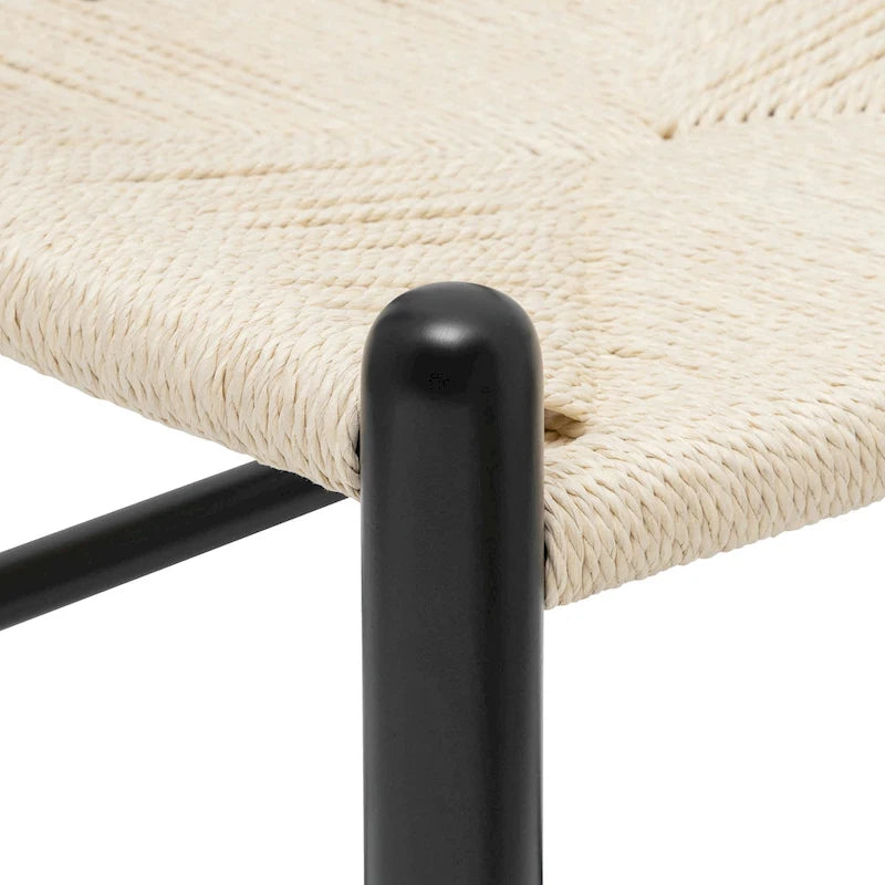Sillas tejidas con estructura de madera maciza (juego de 2)