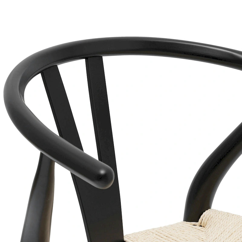 Sillas tejidas con estructura de madera maciza (juego de 2)